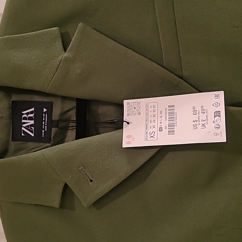 NWT Lawn Green Blazer FELT TEXTURE MULTI-POCKET BLAZER SZ XS Bundle Discount - Picture 12 of 12